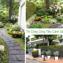 Thi công tiểu cảnh sân vườn