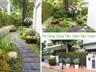 Thi công tiểu cảnh sân vườn